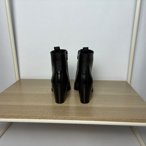 Acne Studios Black Leather Ankle Boots – Block Heel, Size EU 38 - Picture 2 of 8